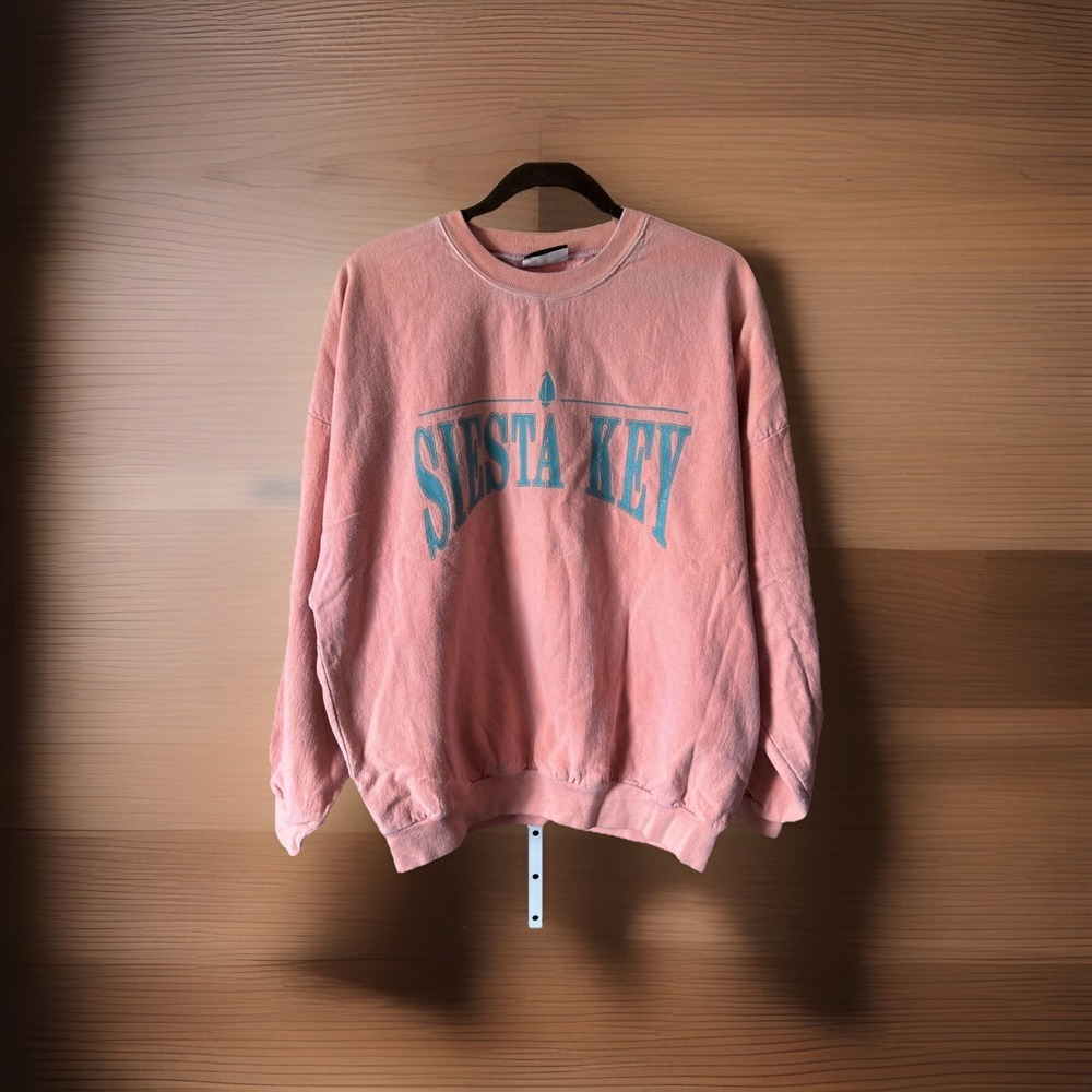 Vintage Cottontops Pullover Crew Neck Sweatshirt Siesta Key large Orange USA - Picture 1 of 10